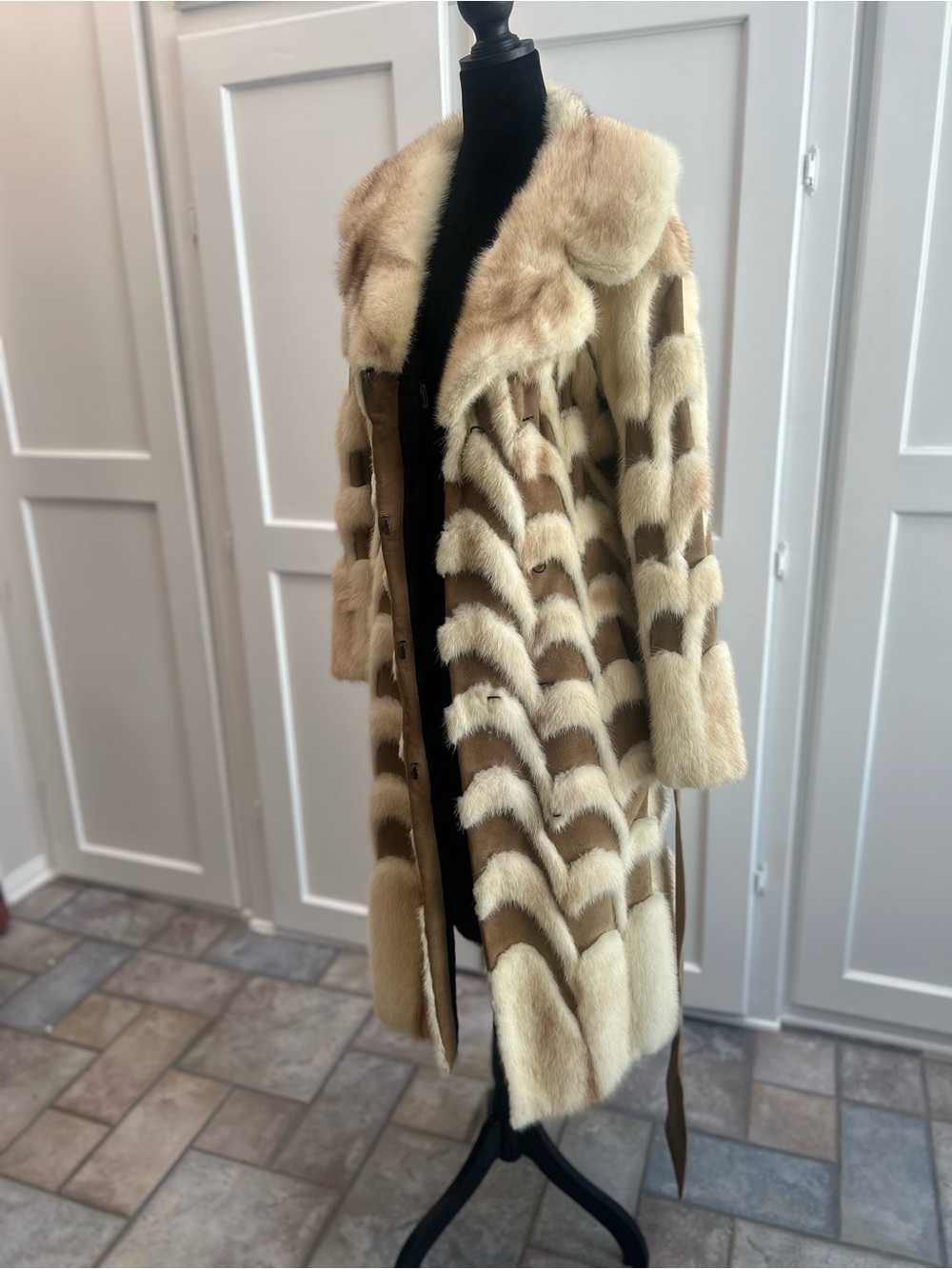 Custom Made Vintage Pattern Fur Coat